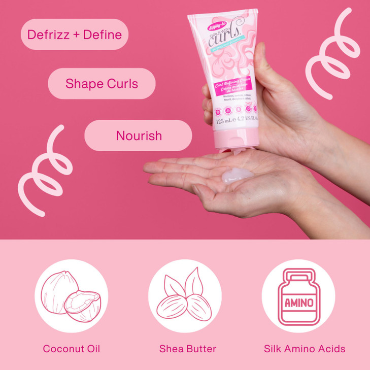 Dippity Do Girls With Curls LeaveIn Curl Defining Cream AntiFrizz Styling for Curly Wavy Hair Smoothing Cream For Frizzy