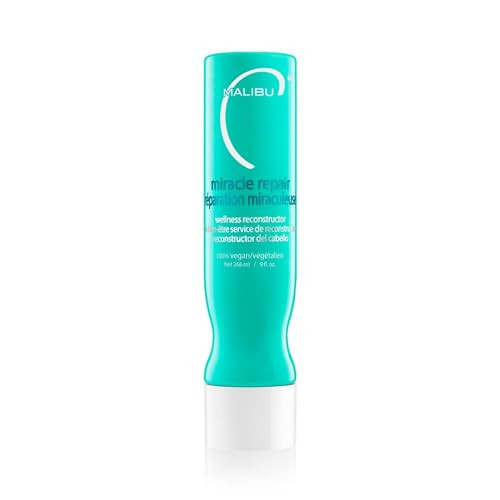 Malibu C Miracle Repair Hair Reconstructor Nourishing Treatment for Weak Damaged Strands Flax Protein Vitamin B5 for Moi