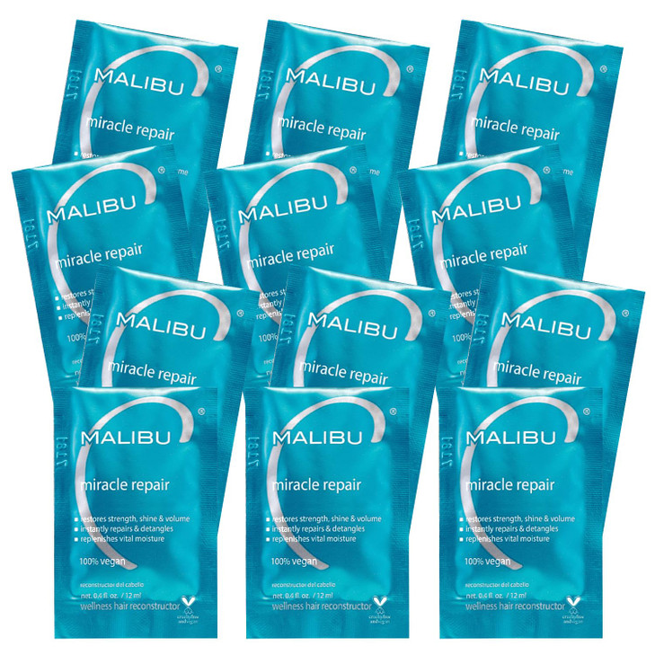 Malibu C Miracle Repair Hair Reconstructor Nourishing Treatment for Weak Damaged Strands Flax Protein Vitamin B5 for Moi