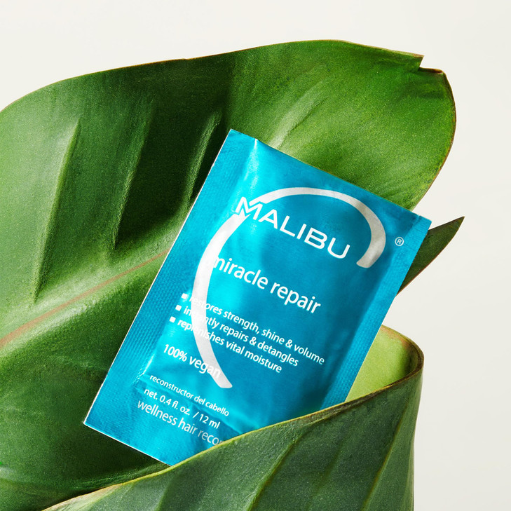 Malibu C Miracle Repair Hair Reconstructor Nourishing Treatment for Weak Damaged Strands Flax Protein Vitamin B5 for Moi