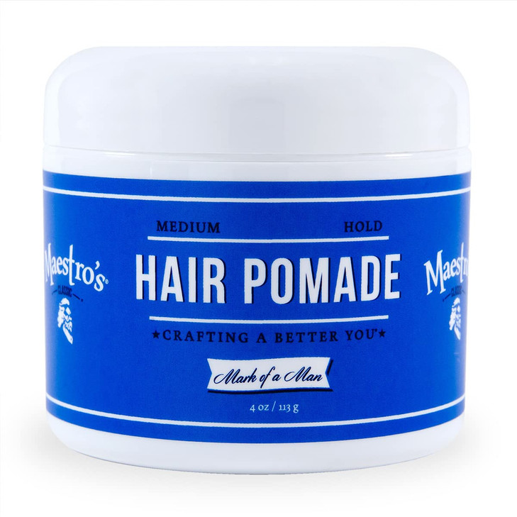 Maestros Classic Hair Pomade Mark of a Man Blend Medium Hold Pomade for Men Smooth Finish Natural Shine WaterBased Formu