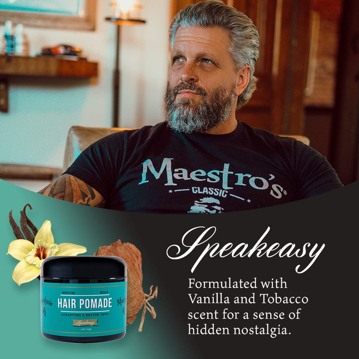 Maestros Classic Hair Pomade Mark of a Man Blend Medium Hold Natural Shine WaterBased Pomade for Men Classic Grooming fo