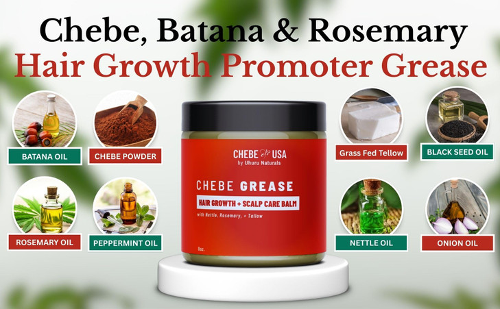 ORIGINAL Chebe Hair Growth Grease with Rosemary GrassFed Tallow Hair Thinning Hair Loss Treatment for Men Women Regrowth