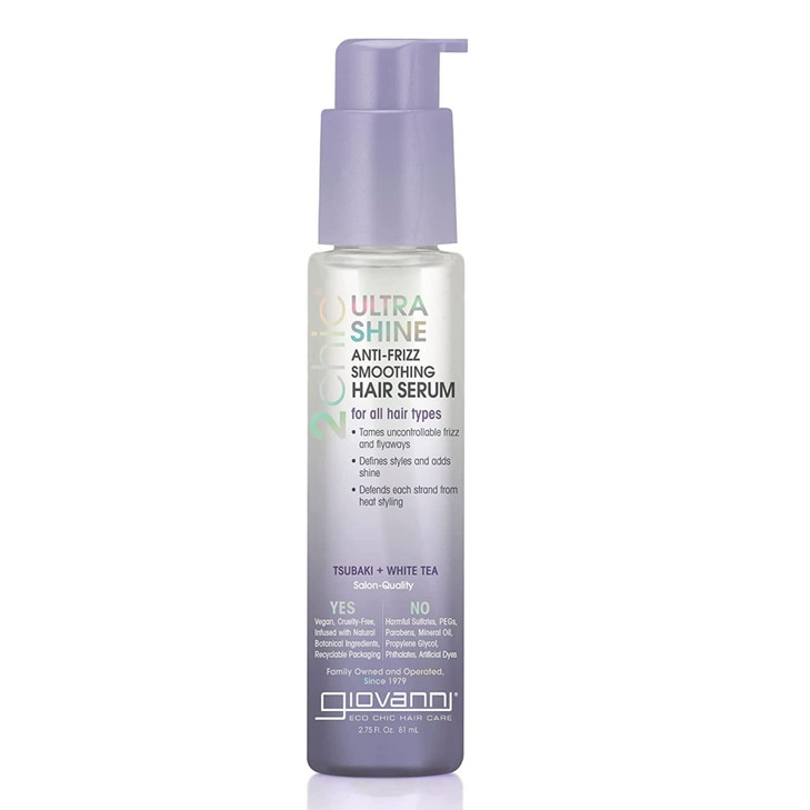 GIOVANNI 2chic UltraShine AntiFrizz Smoothing Hair Serum 275 oz All Hair Types Dual Taming Complex of Tsubaki Seed Oil W
