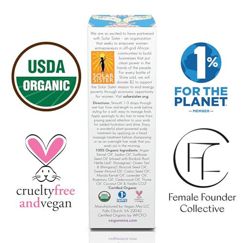 Vegan Mia USDA Organic Rosemary Oil for Hair Growth with Castor Oil More Scalp Oil Treatment Intense Nourishment to Get