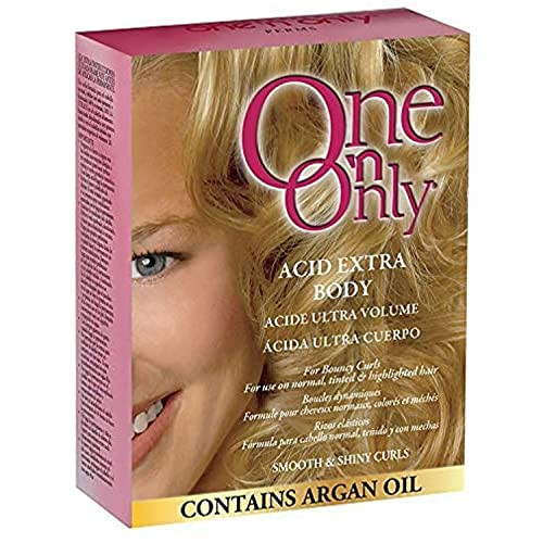 One N Only Acid Extra Body Hair Perm At Home Perm Kit with Argan Oil for Bouncy Curls Provides Firmer More Manageable Cu