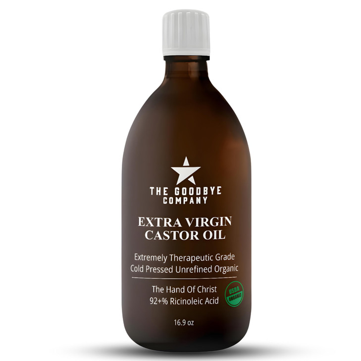 GoodBye Company USDA Organic ColdPressed Castor Oil 169 oz Amber Glass Bottle HexaneFree Extra Virgin Food Grade for Hai