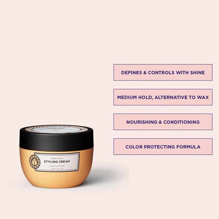 Maria Nila Styling Cream 34 Fl Oz Hold 35 Adds Control Subtle Shine to Hair 100 Vegan SulfateParaben free