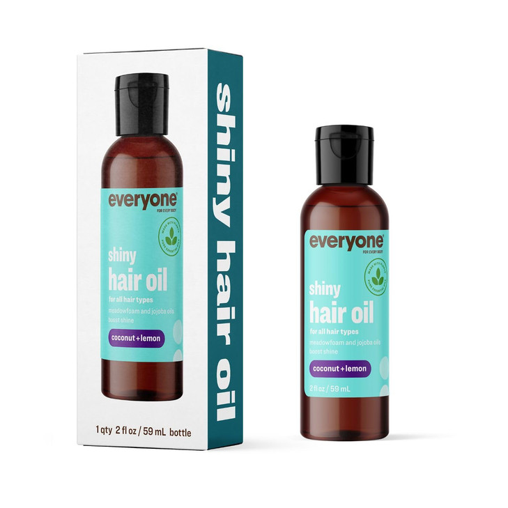 Everyone Hair Care Hair Oil Coconut Lemon 2 fl oz Bottle Hair Treatment Oils for Shiny Hair Flyaways Frizz Control Sulfa