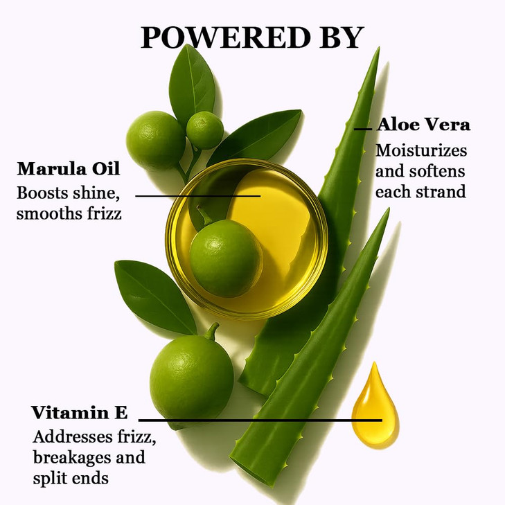 HerStyler Marula Oil Hair Serum Anti Frizz Serum for Frizzy Dry and Damaged Hair Boosts Shine Straightening Address Flya