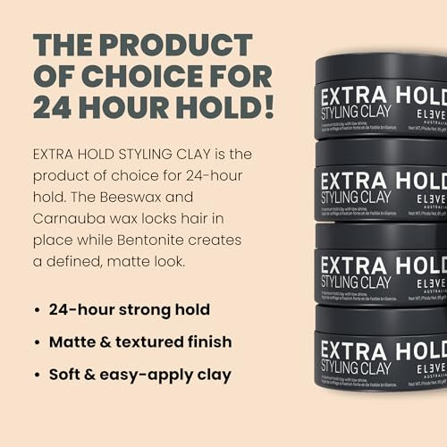 ELEVEN AUSTRALIA Extra Hold Styling Hair Clay for Men and Women Maximum Hold Matte Finish for Texture LongLasting Defini