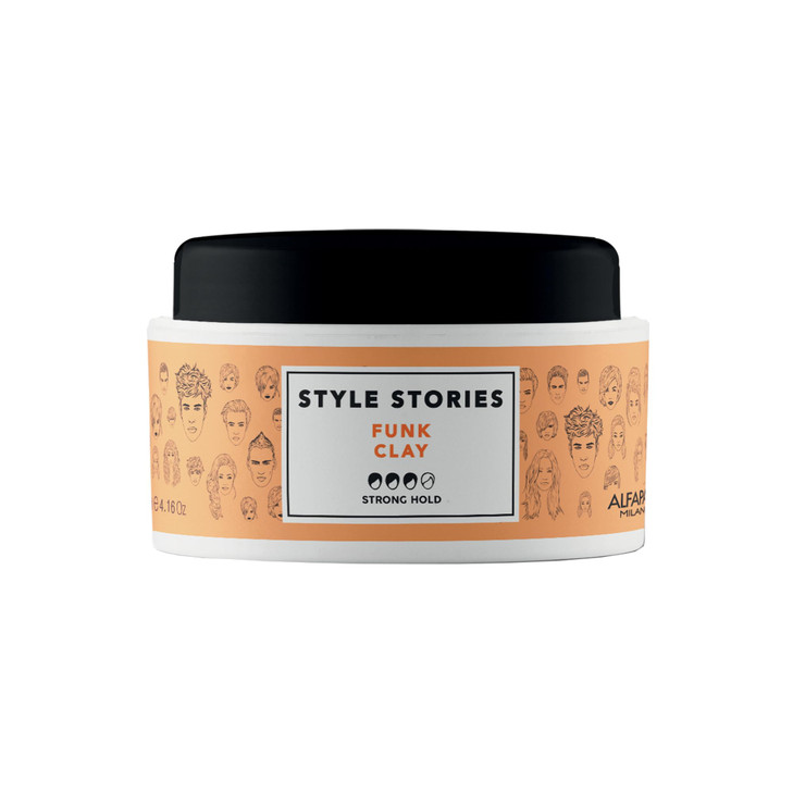 ALFAPARF MILANO Style Stories Funk Hair Clay Strong Hold Pomade Defining Paste Molding Clay with Firm Matte Finish Ideal
