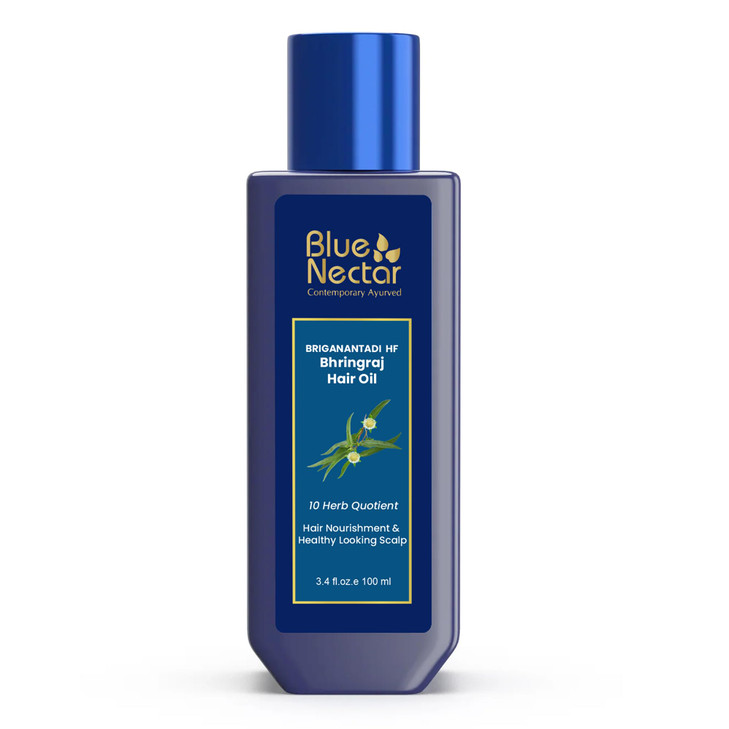 Blue Nectar Natural Hair Growth Oil for Hair Fall Control Plant Based Bhringraj Oil with Rosemary Lavender for Hair 9 He