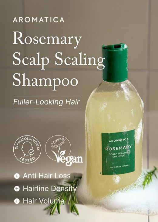 AROMATICA Rosemary Scalp Scaling Shampoo Korean Hair Care with Thinning Hair Loss Natural Rosemary Essential Oil for Wom