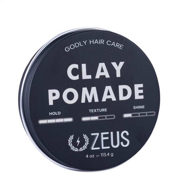 ZEUS Clay Pomade for Men Matte Finish Water Soluble Extra Firm Hold Hair Styling Clay Pomade MADE IN USA 4 oz