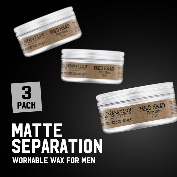 TIGI Bed Head for Men Matte Separation Workable Wax Use for Strong Hold For Mens Hairstyles Use on Damp or Dry Hair Prem