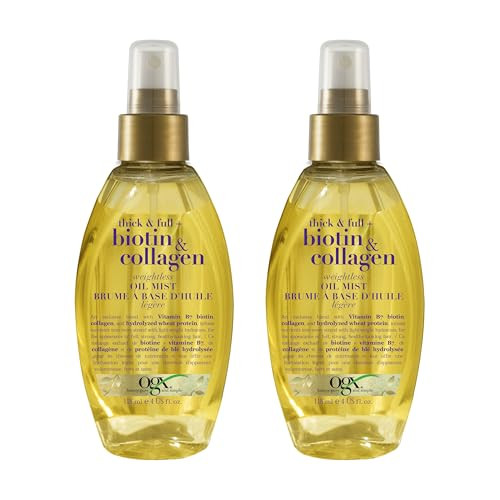 OGX Thick Full Biotin Collagen Weightless Oil Mist 4 Fl Oz 2 Pack