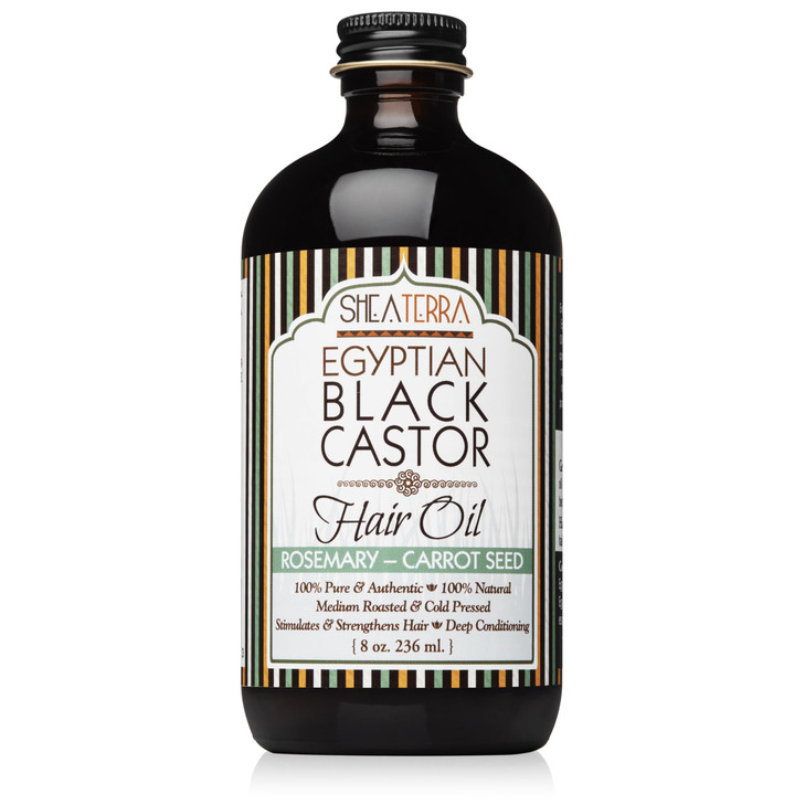 Shea Terra Organics 100 Percent Pure Egyptian Black Castor Extra Virgin Oil Rosemary Carrot Seed AllNatural Strengthenin