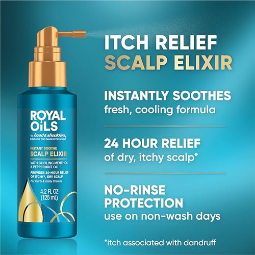 Head Shoulders Royal Oils Scalp Elixir Treatment Formulated with Cooling Menthol and Peppermint Oil for Instant Scalp So