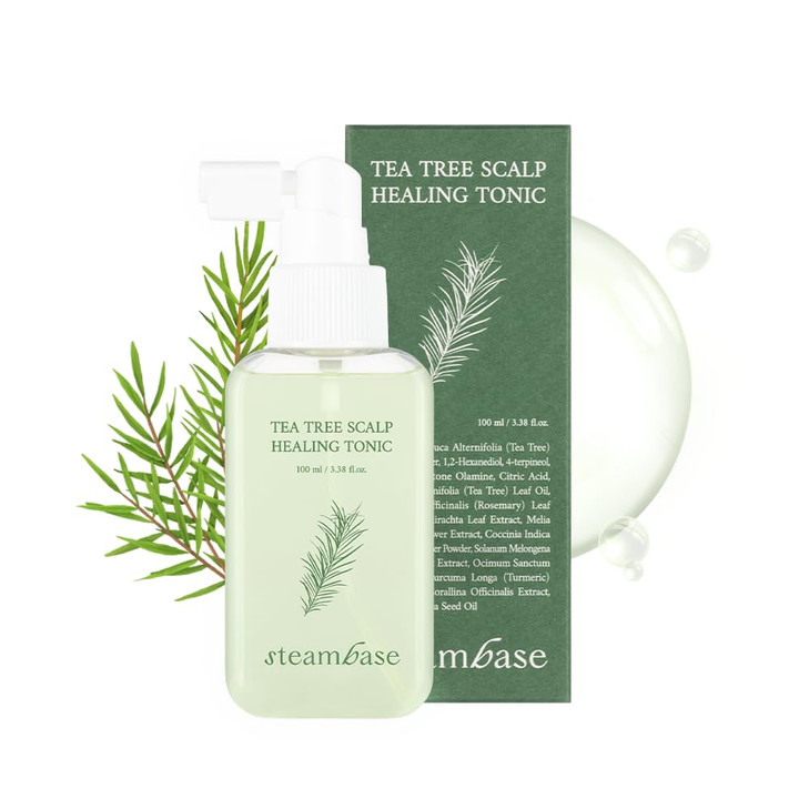 STEAMBASE Tea Tree Scalp Healing Tonic Relieve Dry Itchy and Oily Skin Hydrating and Nourishing Serum Oil Moisturizer fo