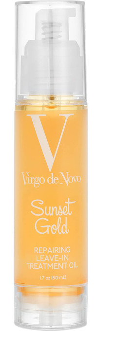 Virgo de Novo Professional Haircare Sunset Gold LeaveIn Treatment Oil for Dry ColorTreated Hair Smoothes Frizz Shine Nou