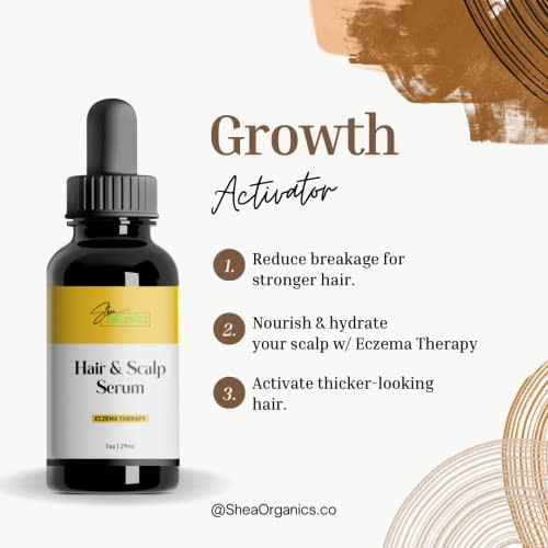 Shea Organics Soothing Scalp Oil 1 OZ Relief for Dry Itchy Scalp Dandruff Cradle Cap Gentle Moisturizer for Baby Eczema