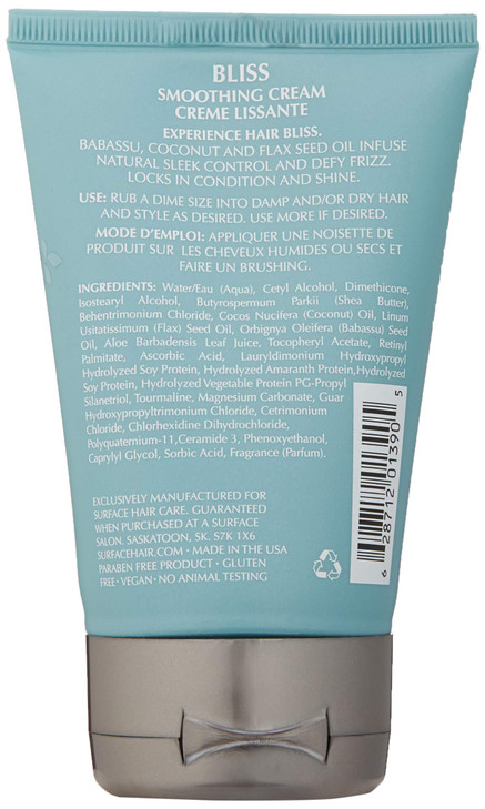 Surface Hair Bliss Smoothing Cream Natural Sleek Control Smoothes Shine 4 fl oz