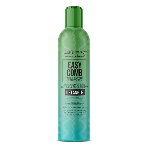 Texture My Way Natural Hair Therapies Easy Comb LeaveIn Hair Detangler Softening Crme Therapy Ideal for Coiled Frizzy Cu