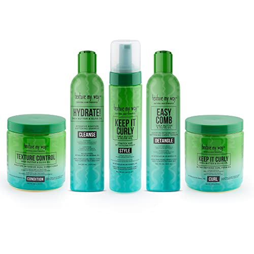 Texture My Way Natural Hair Therapies Easy Comb LeaveIn Hair Detangler Softening Crme Therapy Ideal for Coiled Frizzy Cu