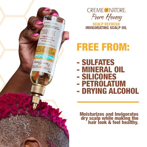 Creme of Nature Pure Honey Scalp Refresh Invigorating Scalp Treatment Oil Lightweight Formula with Mint Aloe Moisture Sh