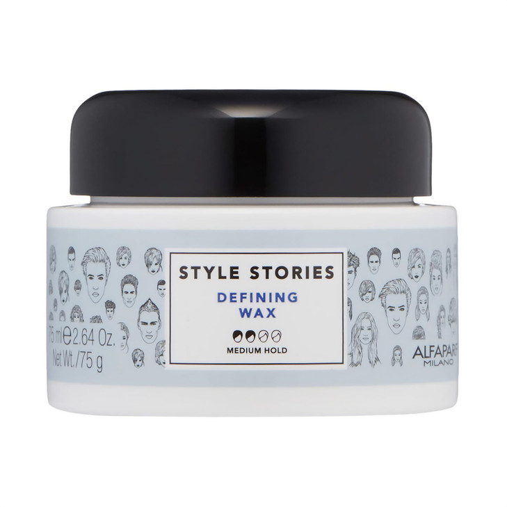Alfaparf Milano Style Stories Defining Wax Medium Hold Hair Styling Wax Shiny Finish Long Lasting All Day Hold Professio