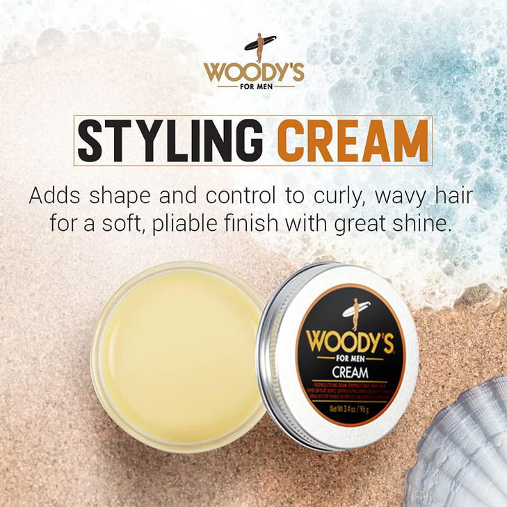 Woodys Men Hair Styling Cream Matte Finish Clay Pomade for Men Controls Curly Wavy WaterSoluble Mild Hold Hair Clay 34 o