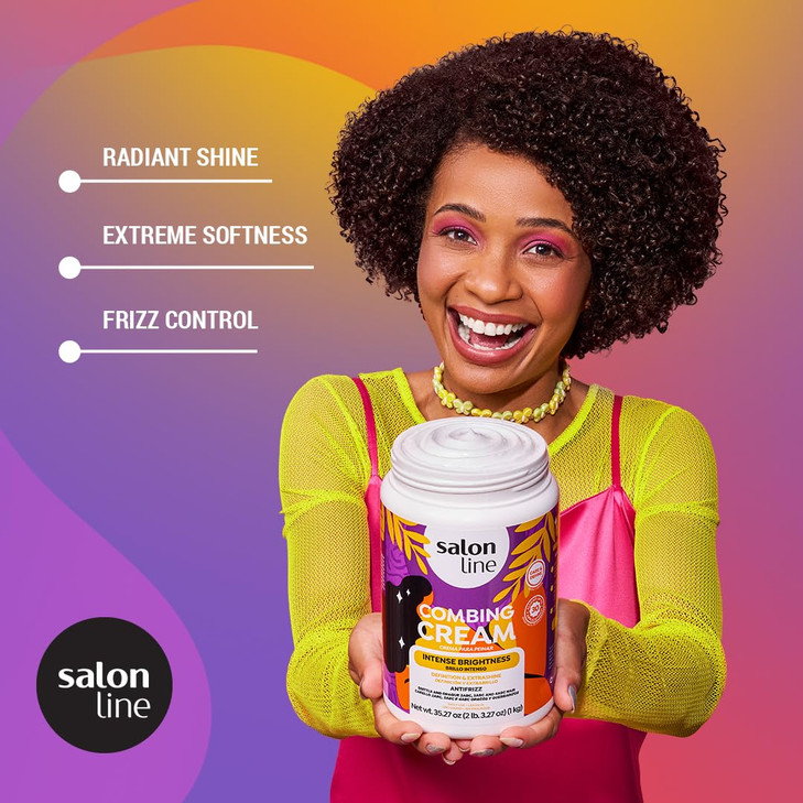 Salon Line Hair Cream LeaveIn Cream Maximum Shine Wavy Curly Coily Hair 3527 Oz