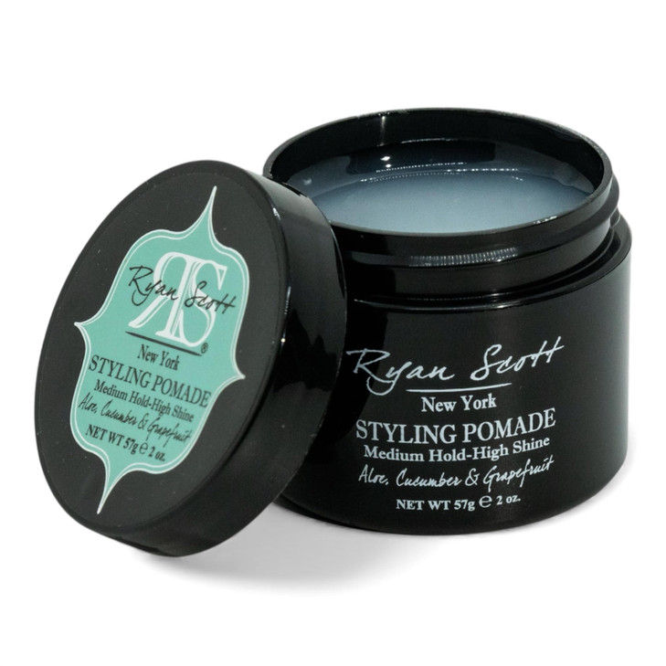 Ryan Scott Styling Pomade Medium Hold High Shine Finish Aloe Cucumber Grapefruit Fragrance 20oz