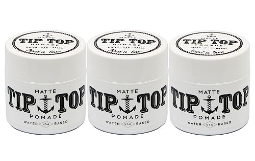 TipTop Matte Water Based Medium Hold Pomade 425oz Pack of 3