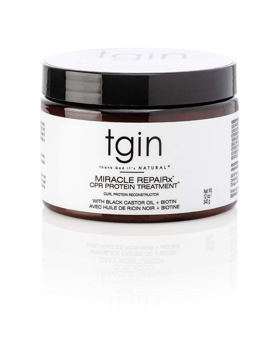 tgin Miracle RepaiRx Curl Protein Reconstructor for Curly Coily and Wavy Hair with Biotin and Black Castor Oil Nourishes