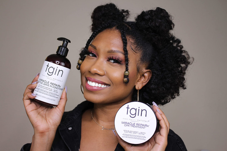 tgin Miracle RepaiRx Curl Protein Reconstructor for Curly Coily and Wavy Hair with Biotin and Black Castor Oil Nourishes