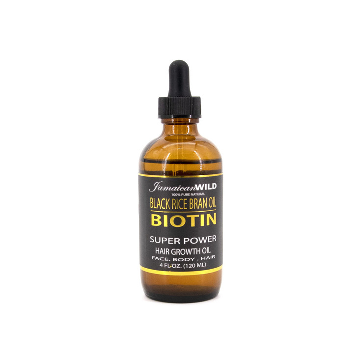 Jamaican Wild Black Rice Oil BIOTIN Super Power Hair Growth Oil for Face Body Hair 4 OZ