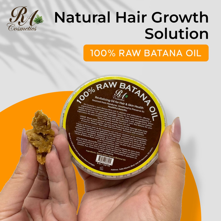 RA COSMETICS 100 Natural Unrefined Batana Hair Oil for Growth Repair Strength 8 oz Nourishing Moisturizer for Damaged Ha
