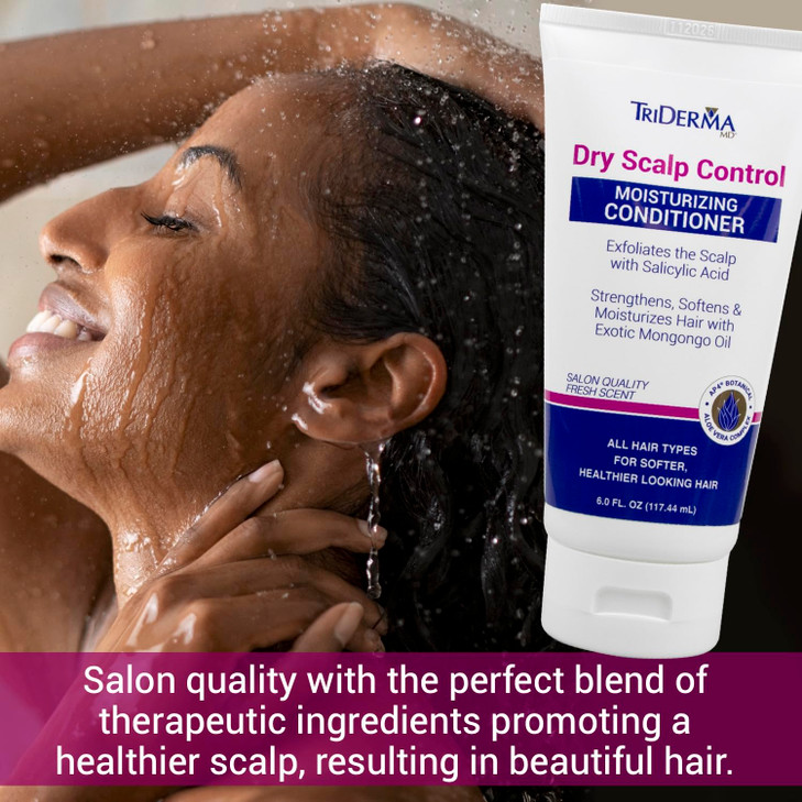 TriDerma Dry Scalp Control Deep Moisturizing Hair Conditioner Salon Quality Treatment Salicylic Acid Exfoliates Nourishe