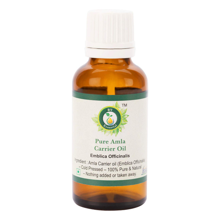 R V Essential Amla Oil Emblica Officinalis 100 Pure Natural Cold Pressed Amla Hair Oil for Hair Scalp Strengthens Repair