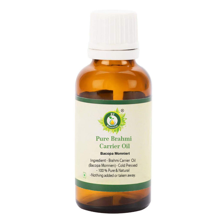 R V Essential Brahmi Oil Bacopa Monnieri 100 Pure Natural Cold Pressed Brahmi Hair Oil for Hair Scalp Strengthens Repair