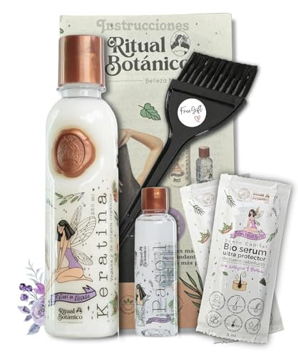 Origen Botanico Keratina Organica 250 ml Incluye Cepillo Aplicador Manual de Instrucciones y 2 Bio Serum Ultra Protector