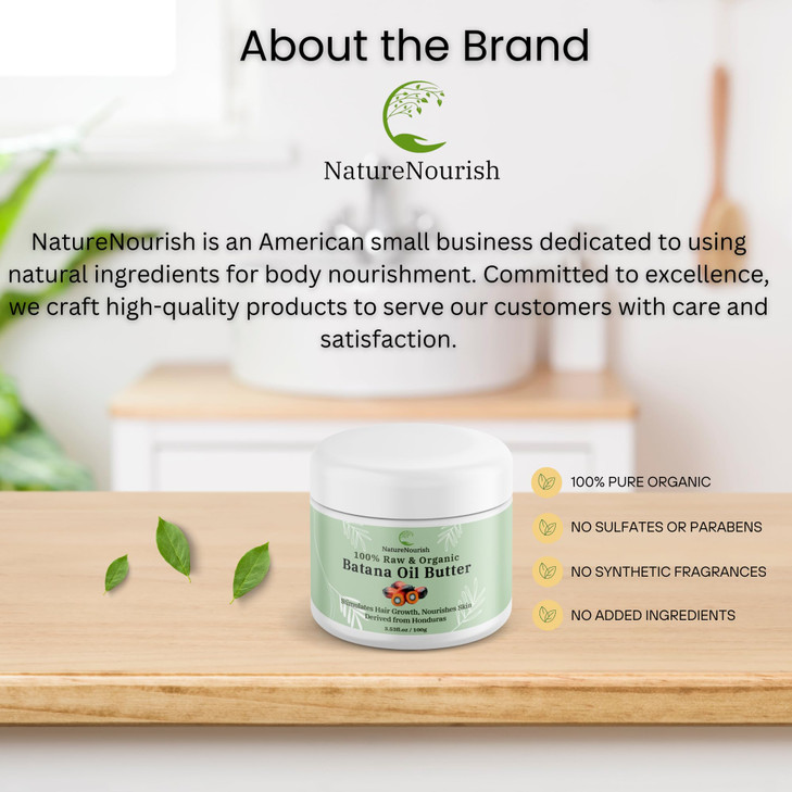 NatureNourish Solid Batana Oil Butter 100 Pure Organic from Honduras Unrefined Hair Skin Moisturizer for Growth Repair S