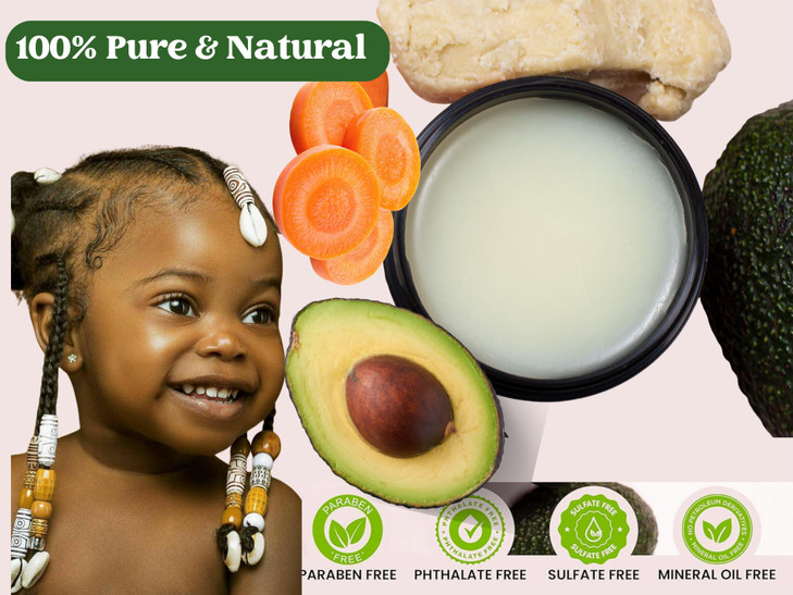 JOrganic Solutions Natural Kids Hair Growth Stimulator Hair Grease with Lanolin Sweet Almond Oil and Castor Oil for Soft