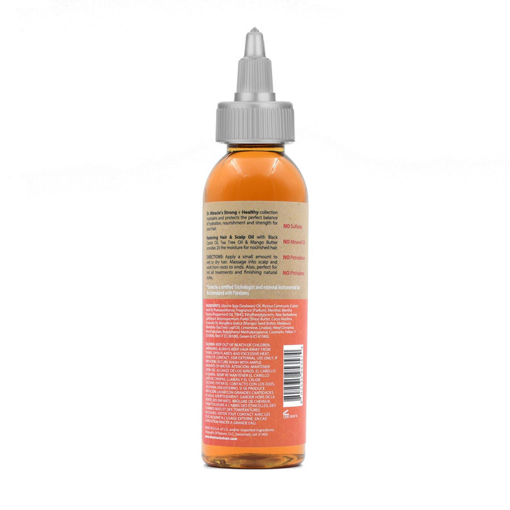 Dr Miracles Strong Healthy Restoring Oil with Black Castor Oil Tea Tree Oil and Mango Butter for 2x Moisture 4oz