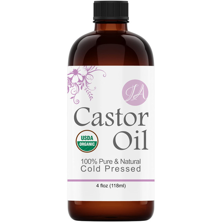 Healing Solutions Oils 4 oz Castor Oil Organic Pure Natural Cold Pressed Hexane Chemical Free Natural Solution Lash Seru
