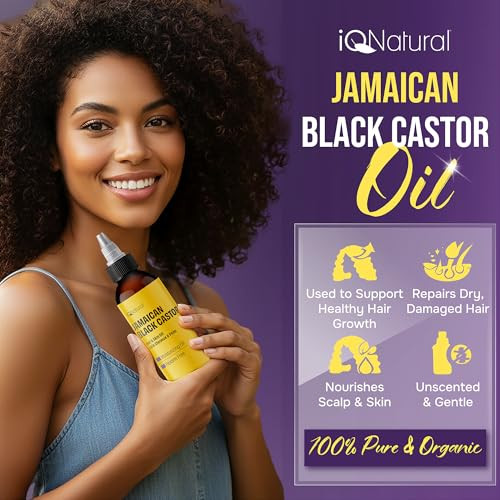4oz Organic Cold Pressed Jamaican Black Castor Oil for Hair Growth and Damaged Dry Scalp Unscented HexaneFree