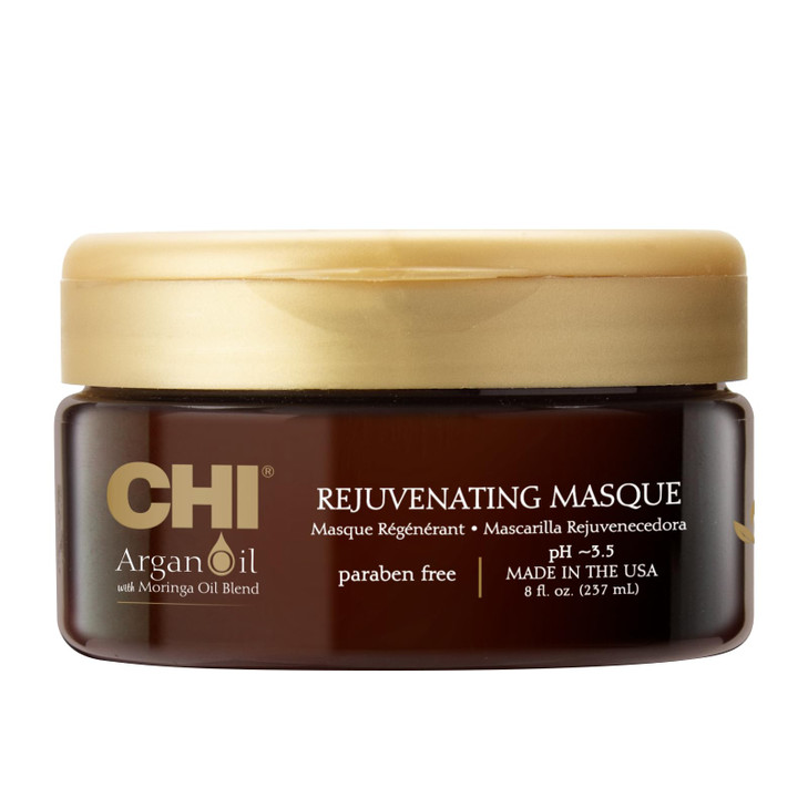 CHI Argan Oil Rejuvenating Masque Replenishes Hair Moisture Helps Protect Against Damage Sulfate Paraben CrueltyFree 8 O