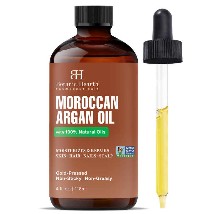 Botanic Hearth Argan Hair Oil for Adult Hydration Nourishing Strengthening Curly Frizzy Dry Damaged Hair NonGMO Verified